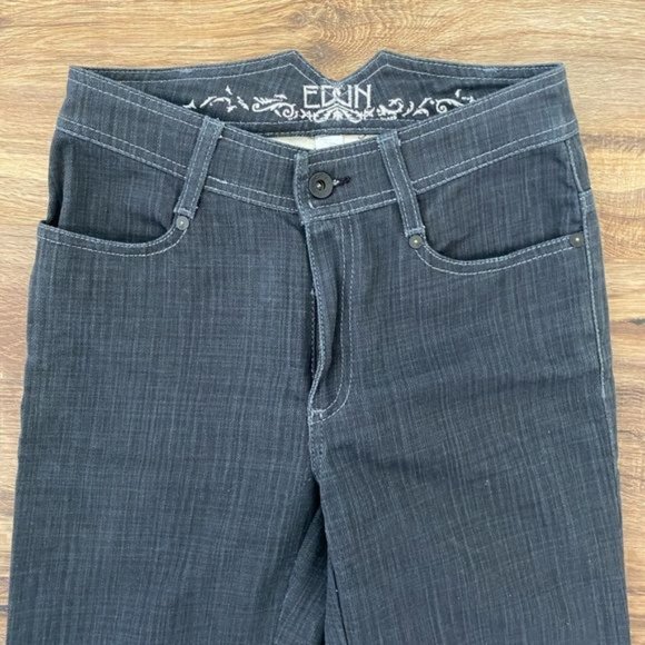 EDUN Retro High Rise Flare leg stretch jeans in Light black Size 26 NWT - Picture 4 of 12